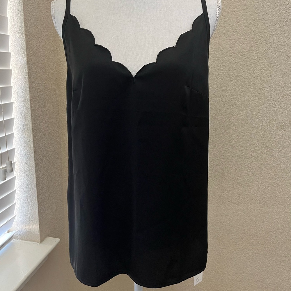 Cupshe Elegant Black Scalloped Tank